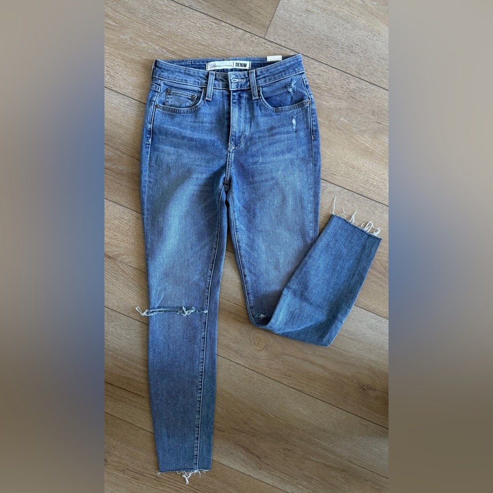 Lovers + Friends Blue Distressed Ankle Jeans